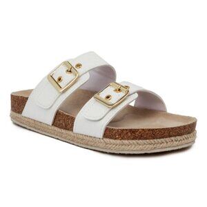 NWT Jones NY New York Womens Shoe Shoes Sandal Sandals White Buckle WESLEE 6M
